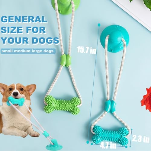 Dog Chew Suction Cup Tug of War Toy, Interactive Dog Toy, Puppy Teething Toys, Chew Toy (Blue Upgrade)