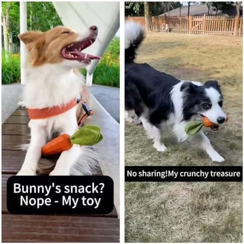 MewaJump Dog Chew Toys for Aggressive Chewers, Rubber Squeaky Dog Toys
