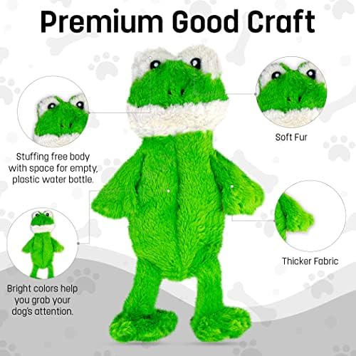 FGA MARKETPLACE Frog-Grey and Pink Rabbit Flat NO Stuffing NO Squeak Plush Dog Toy, Funny Style Will Entertain Your Pet for Hours, Recommended for Small and Medium Dog 21 INCH Long