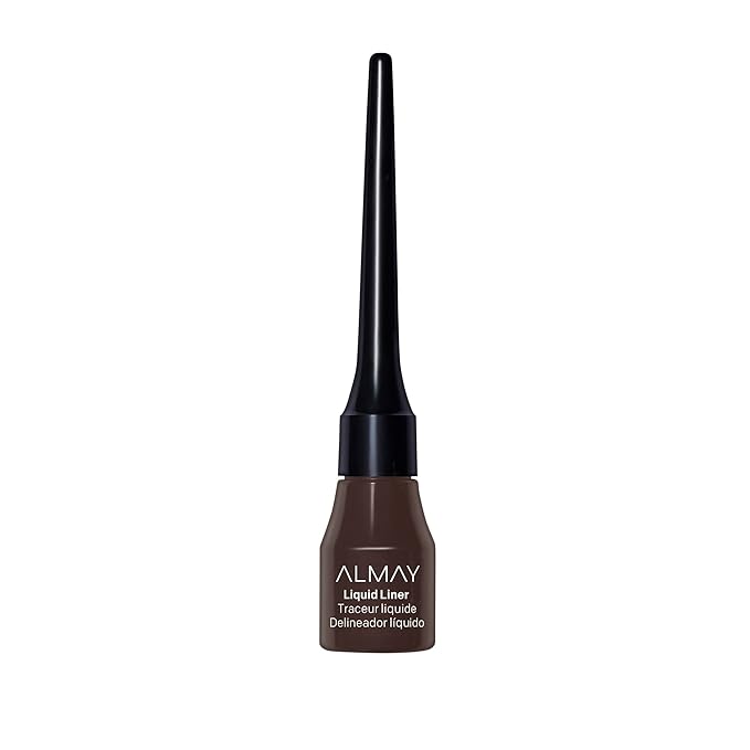 Almay Liquid Eyeliner, Waterproof, Fade-Proof Eye Makeup, Easy-to-Apply Liner Brush (Packaging May Vary), 222 Brown