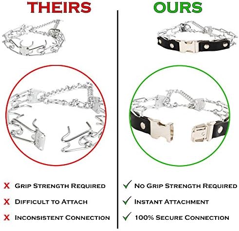 Herm Sprenger Prong Collar for Dog Training with Easy Quick Release Buckle - German Made Dog Collar with Chrome Plated Steel 4.0mm Prongs for Extra Large Dogs (26-31" Neck)