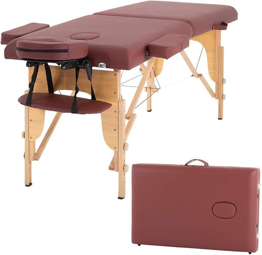 BestMassage Massage Bed Portable Massage Table 2 Folding Lash Bed Height Adjustable 24 Inch Wide Spa Table with Non-Woven Bag for Spa Footmassage Facial CareSpa Tattoo