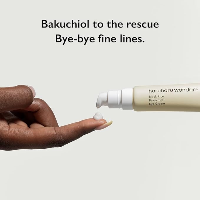 HARUHARU wonder Black Rice Bakuchiol Eye Cream, Smooths Fine Lines & Crow’s Feet, Reduces Puffiness & Dark Circles, Lightweight Day and Night Care (Duo Set)
