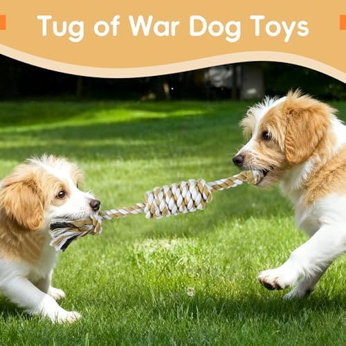 wodoca [4 Pack] Dog Rope Toys, Puppy Teething Duty Cotton Knot Chew Rope for Small Medium Dogs, Interactive Tug of War Dog Toys for Boredom, Teeth Cleaning
