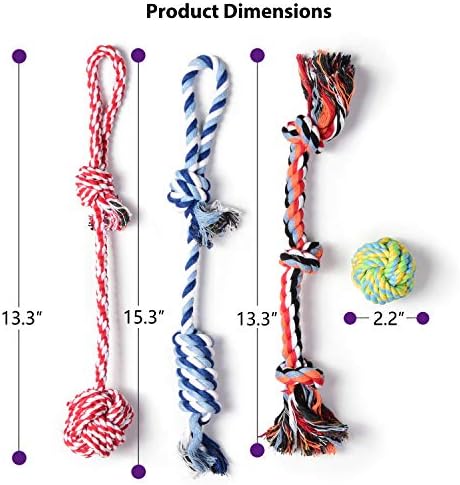 Fida Dog Rope Toys, 4 Pack Cotton Puppy Teething and Chew Toys
