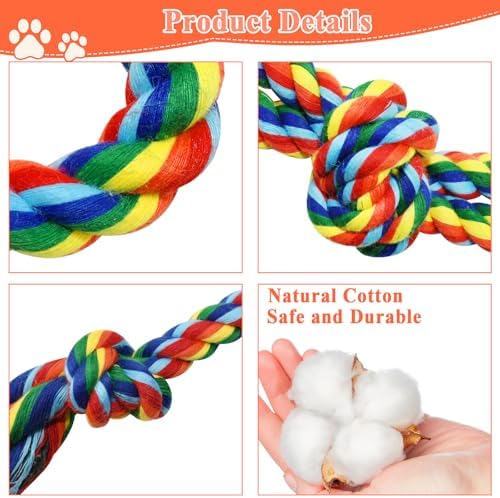 ASOCEA 5 Pack Dog Rope Toys Cotton Puppy Teething Rope