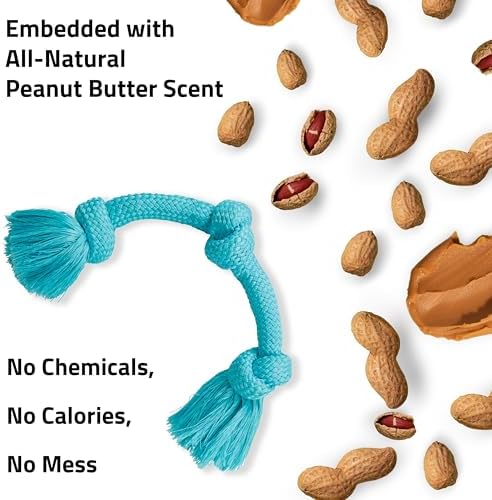 Playology Tug Rope Dog Toys for Large Dogs - Jumbo, Peanut Butter Scent