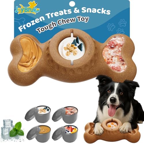 Enrichment Frozen Dog Treat Dispensing Interactive Chew Toy, Brown