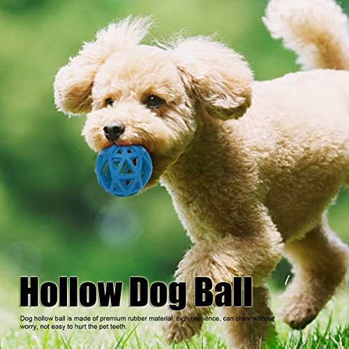 Dog Toy Ball - Hollow Dog Ball Bite Teeth Grinding Interactive Rubber Pet Chewing Ball Toy for Indoor Outdoor (Medium)