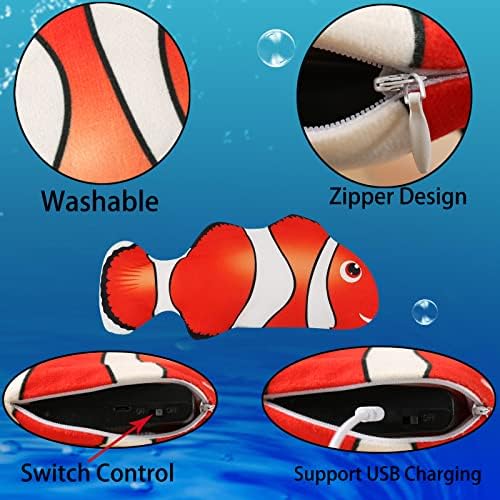 VAIZIQ Plush Toy, Flopping Fish Electric Moving Dog Fish Toy, Interactive Pet Toys for Dog Exercise, Small and Medium Dogs