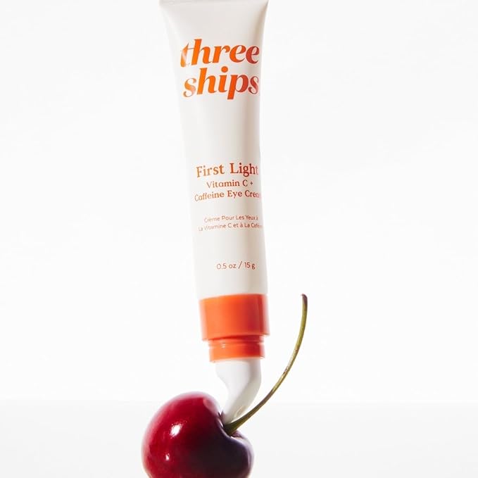Three Ships - First Light Vitamin C + Caffeine Eye Cream | De-Puff, Awaken, Hydrate Under-Eye Area | Cruelty-Free, Vegan, Paraben-Free, Sensitive Skin Safe (0.5 oz | 15 g)