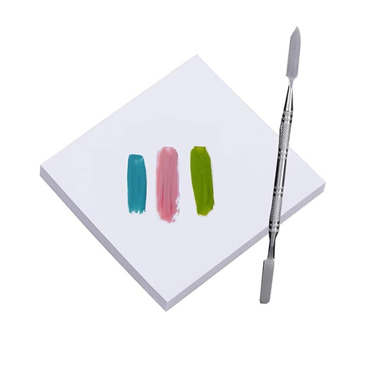 50 Sheets Disposable Nail Polish Palette Paper - Portable Waterproof Art Mixing Tool With Stirring Rod for Gel and Makeup (50pcs)