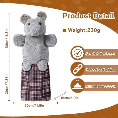 oyeftp Cat Wrestling Glove, Interactive Cat Toys for Fun Play, Thickened & Safe & Soft Cat Wrestling Glove Hand Puppets with Cats Teaser and Bell for Indoor Cats Exercise & Mental Stimulation