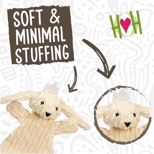 HuggleHounds Flatties - Dog Plush Toys to Keep Them Busy, Squeaky Crinkle Pet Toy for Medium and Large Dogs, Durable Stuffed Animal Toy - Bobbi Bunny HuggleFlatties, Large