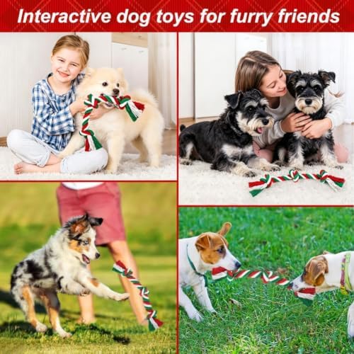 SZEE Christmas Dog Rope Toy, Rope Toys for Small-Breed Dogs