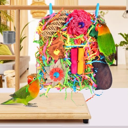 KATUMO Bird Toys, Parakeet Toys Bird Grass Mat Parrot Shredder Toys Lovebird Forage Toys for Cockatiel Conure Lovebird Parakeet Small-Medium Birds