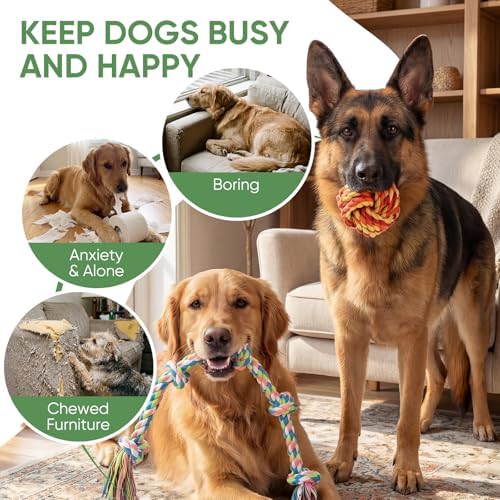 Aitmexcn Dog Rope Toys,10 Pack Cotton Chew Tug Toys for Small Medium Dogs