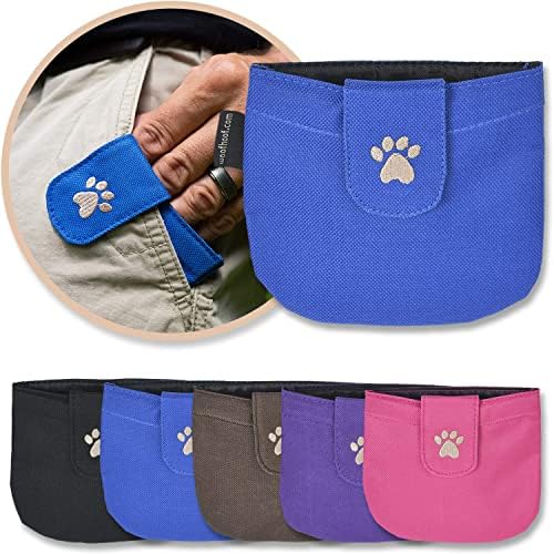 Dog Treat Pouch, Blue Pocket Sized Training Reward Pouch - Lightweight Dog Treat Holder with Magnetic Flap for Stability, Perfect Dog Accessories, Made of Durable Nylon, Machine Washable