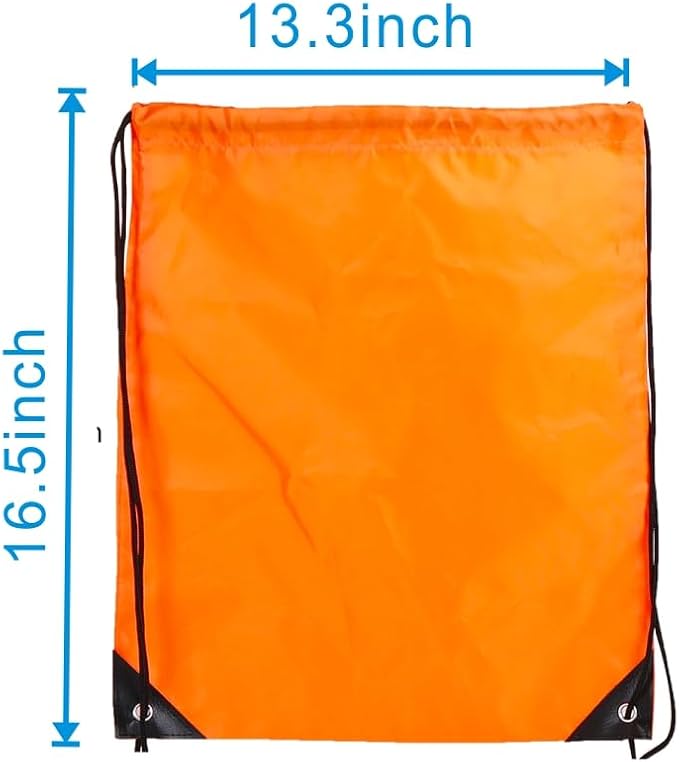 Drawstring Backpack Bulk 50 packs Draw String Backpack Bags DIY Gym Sports trip Traveling Yoga ride Pedestrianism Cinch Bag Sackpack Drawstring (orange)