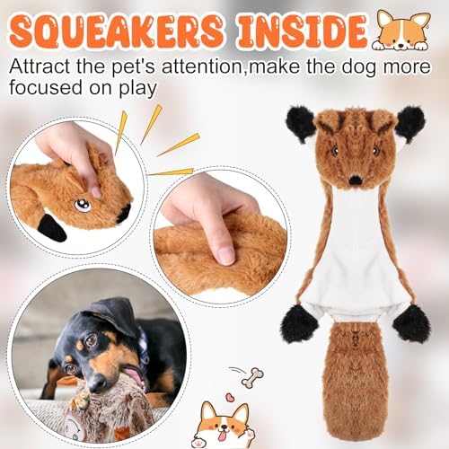 Outus 20 Pcs No Stuffing Dog Squeaky Toys Bulk, Cozy