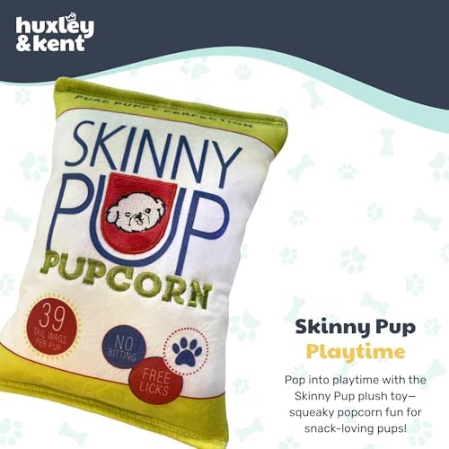 Huxley & Kent Power Plush Squeaky Dog Toy, Skinny Pup, Large