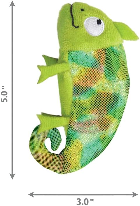 KONG Refillables Catnip Toys, Assorted 2-Pack – Plush Cat Toys with Refillable Catnip Pouch & Premium North American Catnip (Chameleon 2 Pack)
