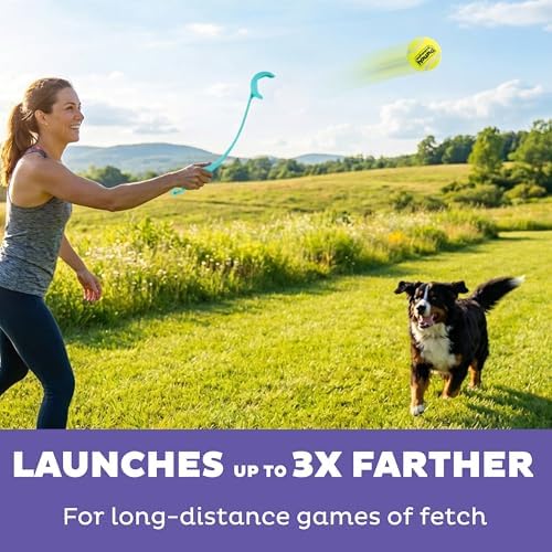 Outward Hound FlyFetch Launch-A-Ball Dog Ball Launcher Toy, 15.5", Medium