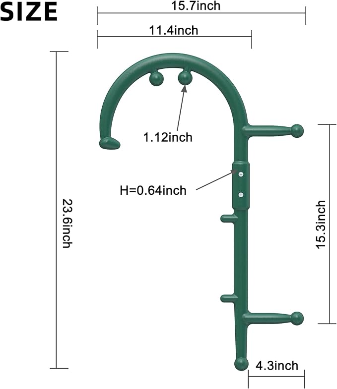 Back and Neck Massager - Greeen | for Trigger Point Fibromyalgia Pain Relief and Self Massage Hook Cane Therapy