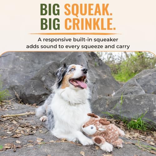 Snugglez Danny the Deer Plush Dog Toy with RuffGuard® Lining