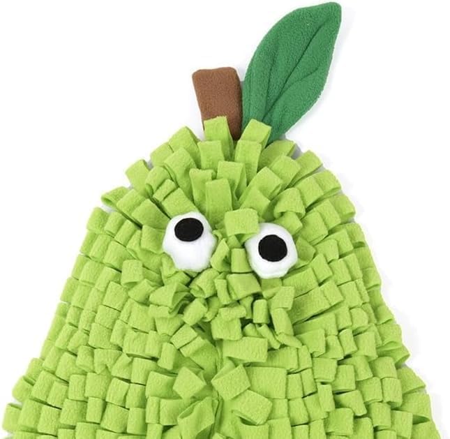 Ferret Cats Snuffle Mat Fleece Foraging Mats Interactive Feeding Toy Small Animal Rabbit Guinea Pig Rat Hamster Anti Slip Treat Dispenser Slow Feeder (Pear)
