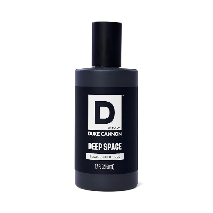 Duke Cannon Proper Cologne for Men - Men's Eau de Parfum - Fragrance for Lasting Wear - Essential Oils - Black Pepper & Oud - Deep Space, 1.7 fl oz