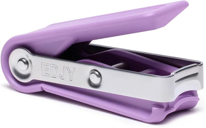 EDJY Fingernail Cutter - Precision Stainless Steel Nail Cutter for Fingernails | Sharp Blade, Ergonomic Design, Durable & Rust-Resistant | Ideal for Men and Women | Lilac