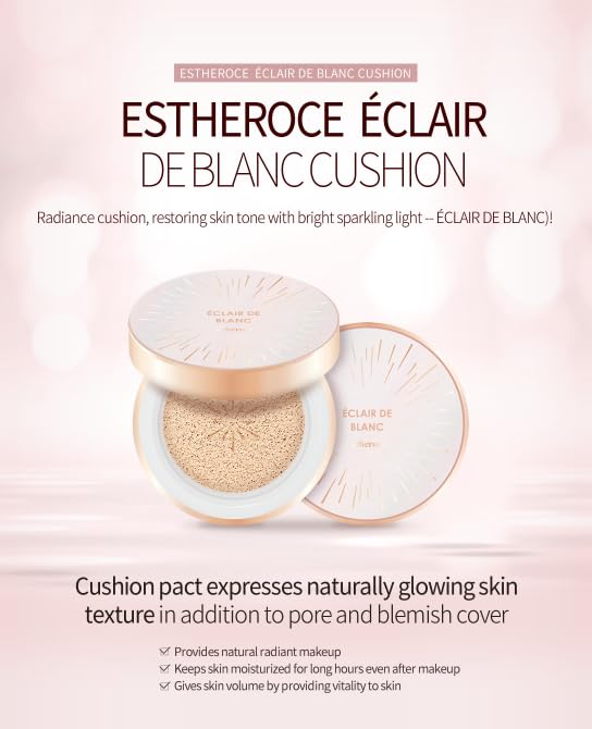 Éclair de Blanc Cushion No.21 Light Blanc (14g + 14g Refill) – Flawless Glow with SPF 50+ & Anti-Wrinkle Protection!