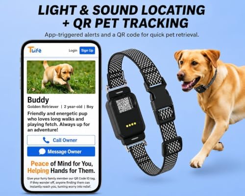 Smart Dog GPS Tracker Collar, 2026 Accurate WiFi GPS Location,Wireless Pet Fence, Health Monitoring Update, NO Monthly Fee App Cantrol, Waterproof, Virtual Boundaries, Fast Megnatic Charging [Black]