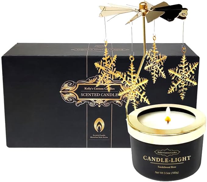 Kelly's Custom Candles Birthday Gifts for Women,for Wife,Rotatable Snowflake Candle Gift for Her,Unique Candle Gifts for Colleague,Mom and Wife,Birthday,Anniversary,Christmas and Thanksgiving.