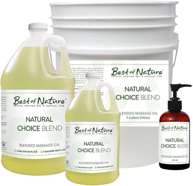 Best of Nature Natural Choice Blend Massage Oil – Professional-Grade, Lightweight & Non-Greasy Moisturizing Oil for Massage Therapy, Spa & Home Use, (8 fl oz)