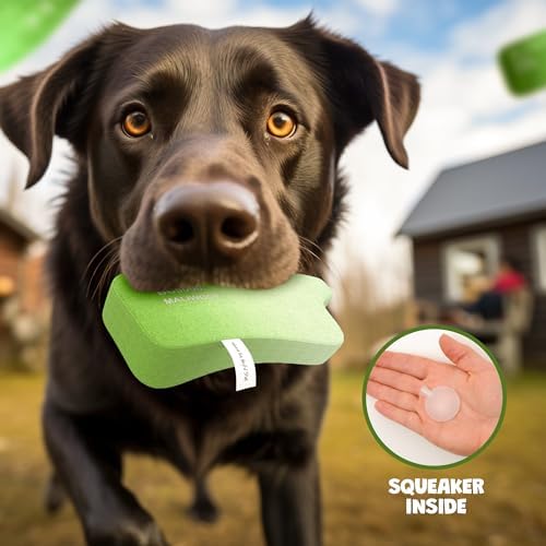 Two Tails Puff Parody Dog Toy – Funny Squeaky Dog Toys for Interactive Play and Training – Durable, Easy to Clean, Birthday Gifts for Small, Medium and Large Dogs - Mint