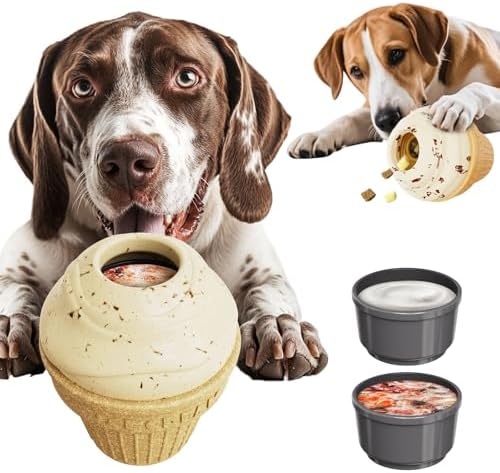Frozen Treat Dog Toy, Ice Cream Cone Slow Feeder, for All Breeds