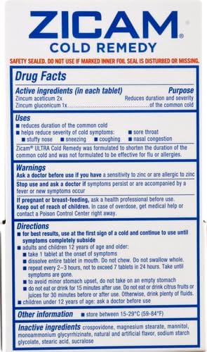 Zicam Cold Remedy Zinc Rapidmelts | Orange Cream Flavor | Shortens Cold Duration | Sugar-Free | Homeopathic
