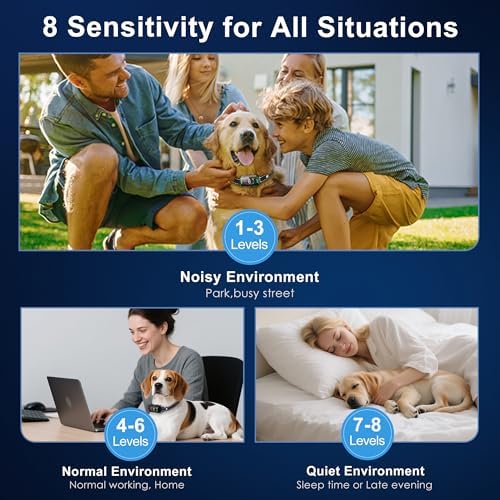 Bark Collar 2 Pack for Large Medium Small Dogs, Smart Automatic AI Bark Collar for Dogs,Effective Anti Barking Training Collar with IP67 Waterproof, 6 Safe Training Modes and 8- Level Sensitivity