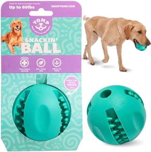 Yomp Snackin' Fillable Dog Toy – Stuffable, Interactive Treat Dispensing Chew Toy for Soft and Medium Chewers - Made of Pet-Safe, Non-Toxic Silicone
