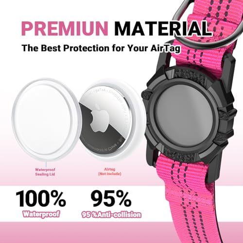 AirTag Dog Collar, IP68 Waterproof Integrated Air Tag Dog Collars