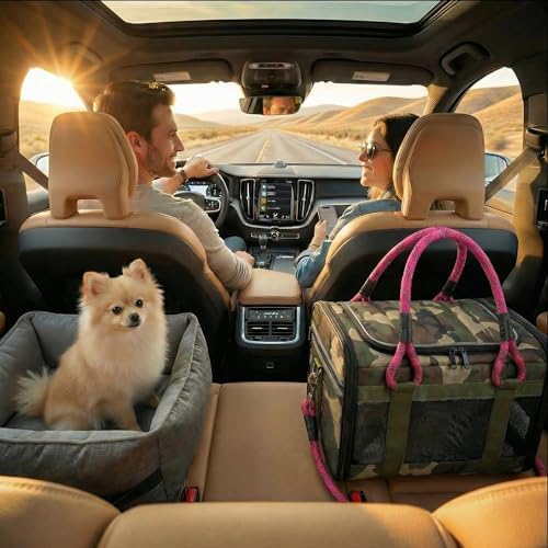 Soft-Sided Pet Carrier, Camo Pink, 19.7 x 11.8 x 11.4 in