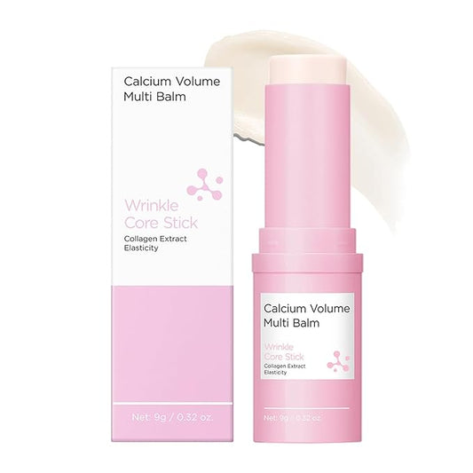 Cemenrete Calcium Volume Multi Balm Stick, Korean Collagen Moisturizing Glow, Hydrating & Anti-Aging Almond Vitamin E for Face, Eyes, Lips & Neck (Multi Balm Stick, 1)