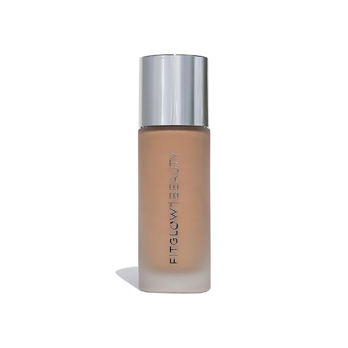 Fitglow Beauty Foundation+ | Vegan Skin-Treating Foundation with Peptides & Plant Collagen | Buildable Medium-Full Coverage, Natural Finish | Hydrating, Anti-Aging, Pore-Friendly | F4-30ml