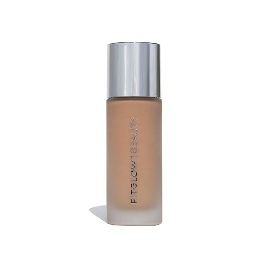 Fitglow Beauty Foundation+ | Vegan Skin-Treating Foundation with Peptides & Plant Collagen | Buildable Medium-Full Coverage, Natural Finish | Hydrating, Anti-Aging, Pore-Friendly | F4-30ml