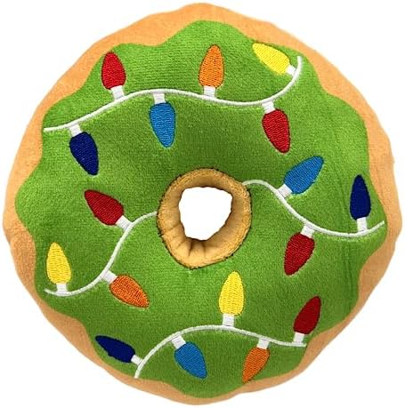 Huxley & Kent Power Plush Squeaky Dog Toy, Lit Donut, Large