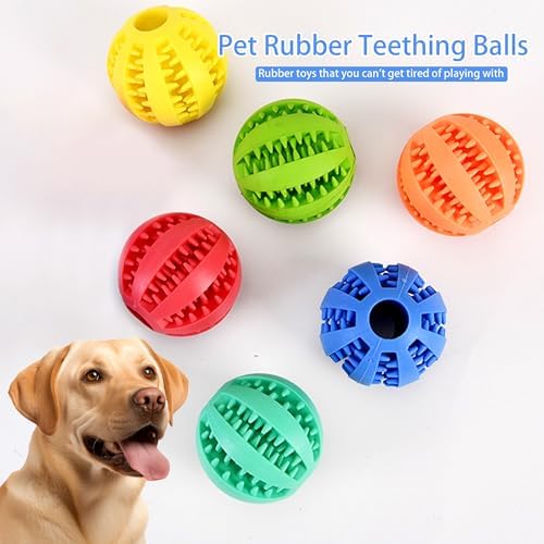 Interactive Dog Treat Ball Toys for Aggressive Chewers Teething Toys to Keeping Them Busy Dogs Balls Food Treats Feeder Chew Ball for Small Medium Large Dogs (Calibre 2.2 in for Medium Dog)