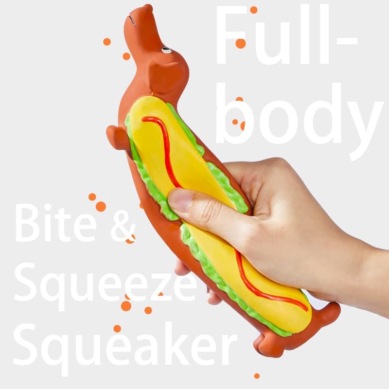 Mikivery Dog Chew Toys Tough Squeaky Latex Toy, for Aggressive Chewers