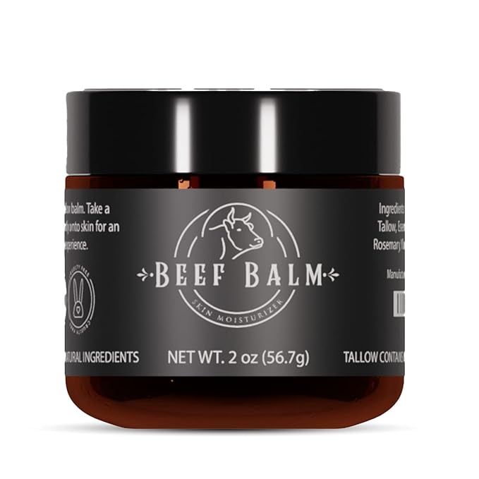 Beef Tallow Balm - Beef Tallow For Skin Care, Tallow Moisturizer, Face Cream, Lotion & Cream (Vanilla, Grass-Fed Tallow)